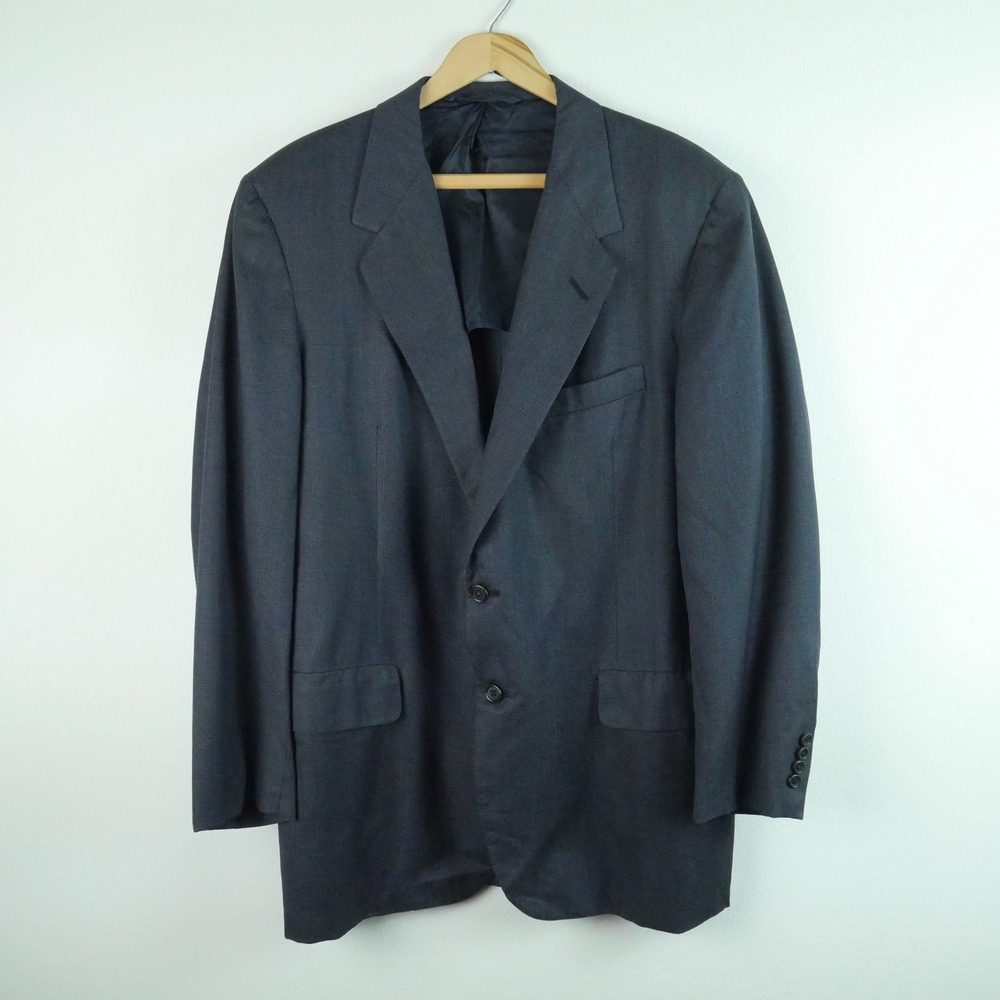 Oxxford Clothes Rare Editions Blazer Mens 43T Charcoal Glen Plaid Sport‎ Coat